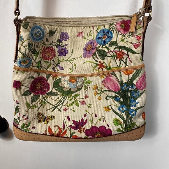 Gucci Flora Canvas Crossbody Bag with Leather Trim | Authenticated COA Included - Picture 2 of 13
